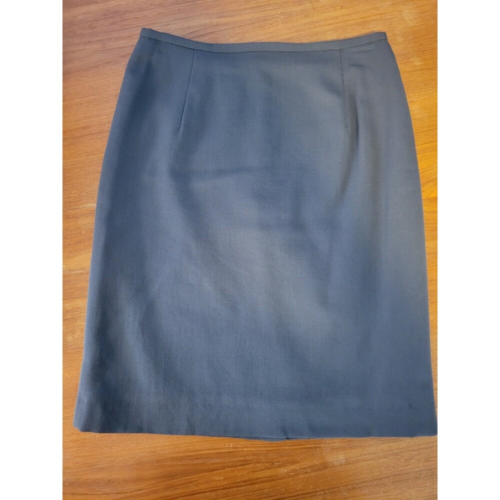 VTG Evan Picone 100% Wool Midi Skirt Women's 6 Dark Gray Secretary Librarian